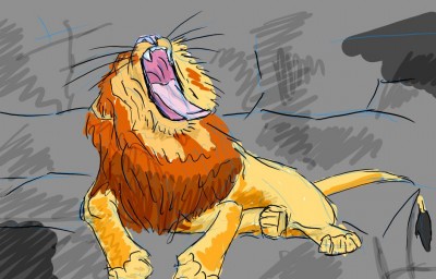 lion fast drawing